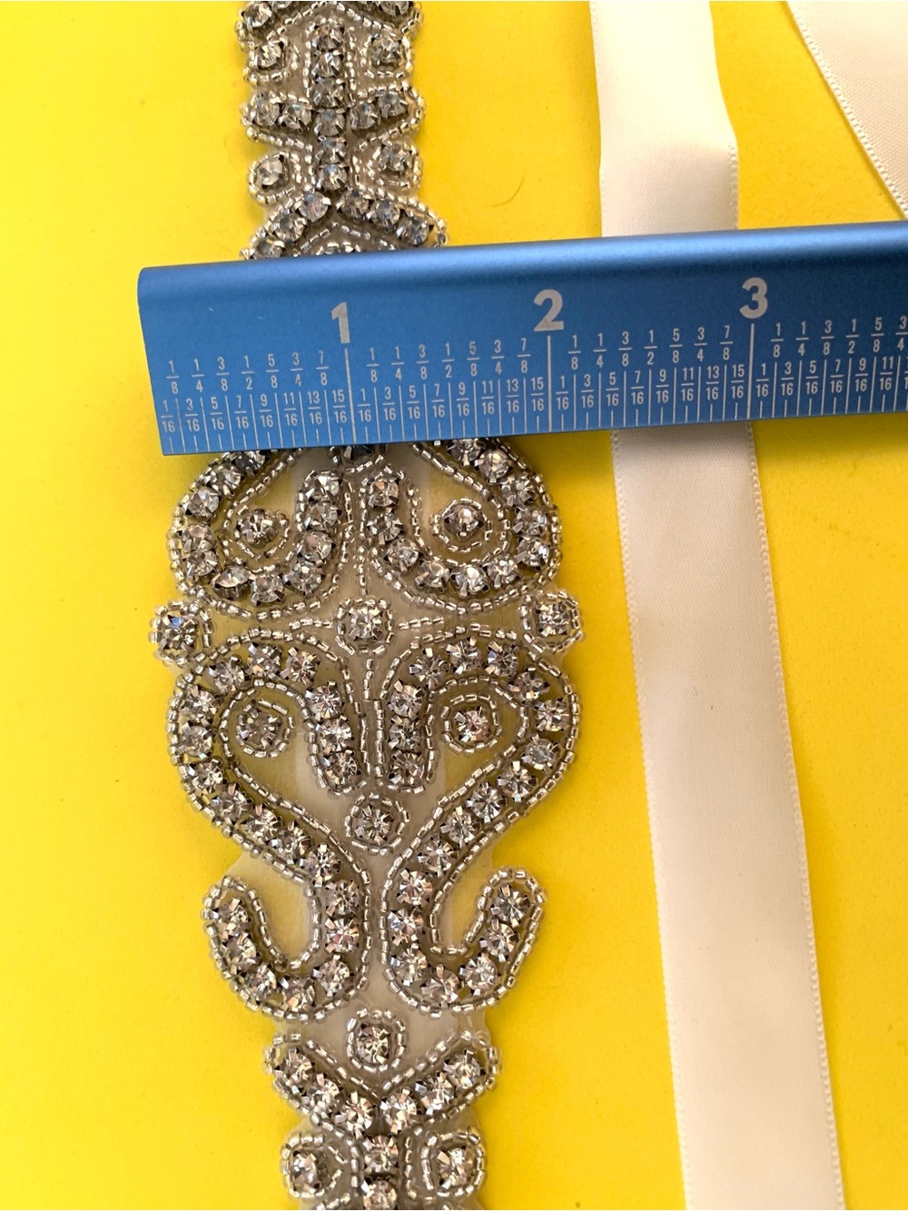 Wedding Rhinestone Ribbon Belt - Picture 6 of 8